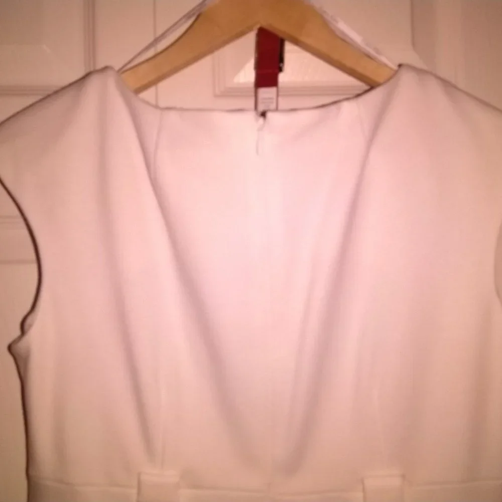Calvin Klein White Midi Dress with Red Belt  ✨NWOT✨ - Picture 7 of 9